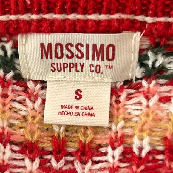 Mossimo SZS Vintage Ivory cable knit fair isle sweater Cottage Country Feminine - Picture 8 of 9